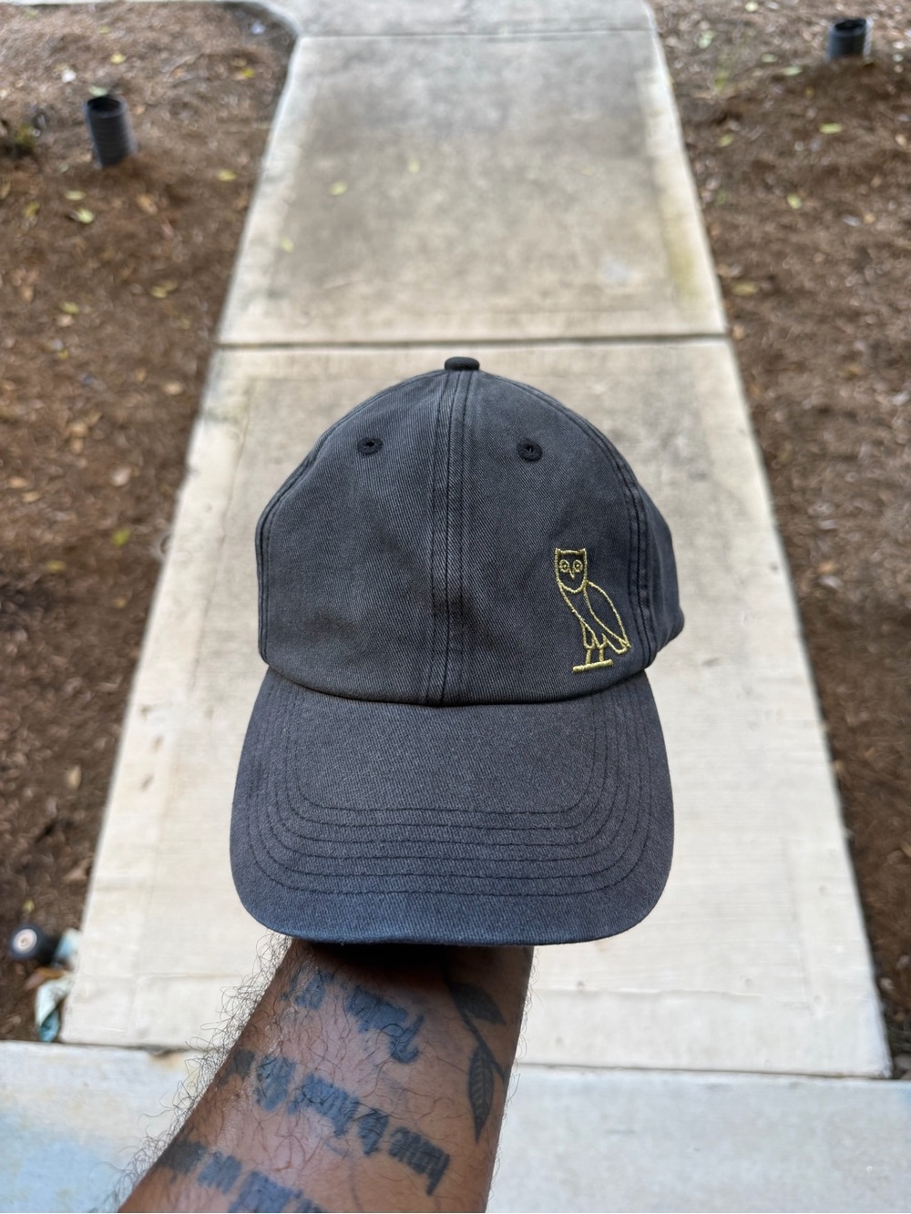 OVO Black Baseball Cap with Yellow Owl Logo